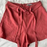 Charlotte Russe High Waited Tailored Flap Shorts In Burnt Orange  Photo 0