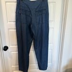 Max Studio  London Womens Odette Blue Tencel Blend Wide Leg Jeans frayed size 8 Photo 6