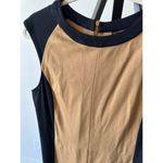 Victor Alfaro Tan Black Color Block Dress Size Medium Cap Sleeve Photo 1