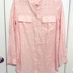 Go Silk Pink Linen Military Top Size M Photo 0