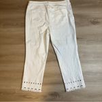 Chico's White So Slimming 12 Girlfriend Crops Cut Out Fringe Pants Photo 9