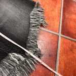 Free People  Black Wash Frayed Hem Denim Skirt Size 25 Photo 3