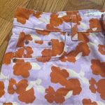 ZARA Shorts Womens US 6 Purple Orange Poppy Floral 90s High Rise Raw Hem Photo 13