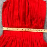 DO+BE High Neck Red Mini Dress Size Large Sleeveless Gathered Waist Bow Pleated Photo 4