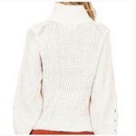FAVLUX  Cable Knit Mock Neck Balloon Sleeve Cropped Chunky Knit Sweater Eyelet Photo 8