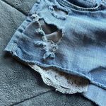 Aeropostale Vintage Y2K blue denim distressed mini shorts size 11/12 Photo 2