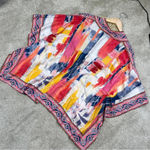 Tolani Collection Multicolor Floral Printed Tropical Open Front Woven Kimono S Pink Photo 7