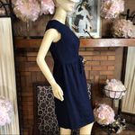 David Meister BLUE WAFFLE KNIT SHEATH DRESS WITH FAUX TIE WAIST (8) Photo 1