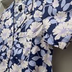 Gap NWT  Blue & Purple Floral Print Button-Down Collared Short Sleeve Shirt - L Photo 6