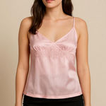 Morgan Taylor Pink Satin Slip Dress Elegant Pastel Photo 0