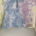 Cotton Citizen Cropped Half-Zip Tie Dye Sweatshirt Large Mock Neck Athleisure Photo 3