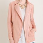 Chico's Elongated Moto Jacket Twill Asymmetrical Zip Front in Peach Pink Size 3 Photo 0