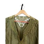 Olive Green Boho Lace Crochet Peasant Blouse Tunic Top Women’s Size Medium Photo 1
