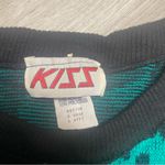 Kizz Sweater Womens Medium Black Green Vintage 90s Aztec Grandpa Pullover Photo 1