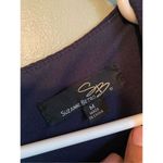 Suzanne Betro  Navy Sleeveless Cocktail A Line Pleated Dress Size M Photo 4