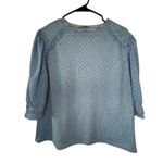 ZARA  Blue And Orange Polkadot Stretchy Half Sleeve Lightweight Blouse Photo 1