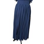 Lulus Ruffled Pleated One Shoulder Midi Dress Size M Blue Splendid Charisma NEW Photo 9