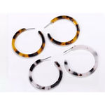 Boutique Handmade Ash Blonde Tortoise Shell Hoop Earrings, 50cm Photo 9