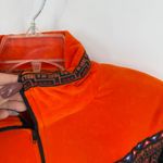 VTG Oleg Cassini Womens Jacket L Orange Black Velour Tapestry 80s Artsy Full Zip Size L Photo 3