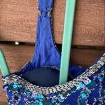 Jovani Vintage Silk Beaded Long Sleeve Gown Photo 2