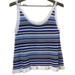Cotton By Autumn Cashmere Crochet Tank Top Size Medium Blue Photo 5