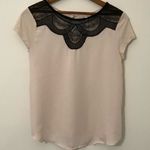 LC Lauren Conrad ⭐️Lauren Conrad Cream Top with Black Lace Photo 1