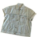 Via Penny Lane Reworked Apparel | Journey Custom Denim Button Up Shirt Medium Blue Photo 0