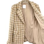 Mango Tweed Blazer Jacket Jewel Button Closure Photo 9