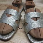 Olivia Miller  Slide Sandal Womens 8 Silver Glitter Retro Slip On Open Toe Casual Photo 0