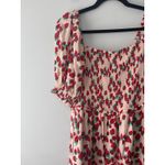 Betsey Johnson Strawberry Puff Sleeve Smocked Bodice Tiered Maxi Dress Sz Large Photo 3