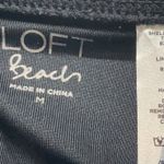 Loft BEACH Black Ribbed Belted One Piece Swimsuit Women’s Size Medium M Photo 4