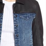 BLANK NYC ‘ARACHNOPHOBIA’ BLACK FAUX LEATHER JEAN MOTO JACKET Photo 6