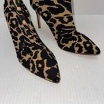 Louise et Cie Silvya Leopard Print Sock Booties 8M Knit Pointed Toe Stiletto Photo 3