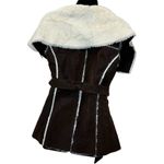 BLANK NYC NWOT Womens Faux Suede Vest Brown with Fur Lining Sz S Mobwife Western Photo 3