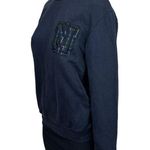 ZARA  Women Navy Blue Appliqué Preppy Letter N Long Sleeve Sweatshirt Top Sz S Photo 1