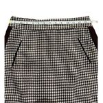 ZARA White Burgundy Houndstooth Tweed A-line Mini Winter Skirt sz small dark aca Photo 3