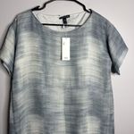 Eileen Fisher NEW BLSTL Silk Bateau Neck K/L Dress Small Short Sleeve Sheer Daze Photo 1