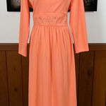 Darling Vintage 1970s Polyester Maxi Dress! Size 18 Photo 1