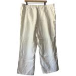 Lands' End Women's High Rise Linen Wide Leg Crop Pants Size 20W White Photo 2