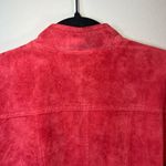 David Brooks Suede Jacket Red Snap Front Moto Minimalist Women's Sz Large Petite Photo 8