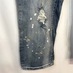 Cato  Size 14‎ Capri Jeans Cropped Blue Distressed Paint Splatter Mid Rise 1143 Photo 5