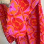 Mud Pie Women’s Medium Long Sleeve Top 100% Polyester EUC Orange pink purple Photo 4
