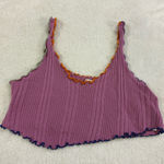Urban Outfitters BDG Carmen Asymmetrical Purple Rainbow Trim Crop Tank Top Photo 0