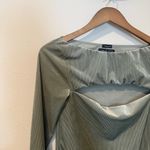 Urban Outfitters Out From Under Peek Velvet Long Sleeve Bodysuit in Dark Sage Photo 5