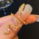 NWT! Chic Gold Rhinestone Snake Wrap Ring Photo 0