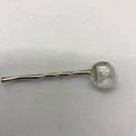 Bobby Pin Diachronic Glass Bobby Pin Hair Accessory White Crystal NWT Handmade Silver Photo 8
