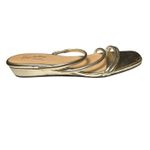 Seychelles   Revolve 9 Metallic Gold Rock Candy Sandal Flat Strappy Minimalist Photo 2