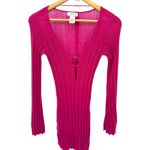 L Space Wailea Knit Cover Up Dress Pink Linen Blend Mini Boho Resort Beach S Size 10 Photo 2