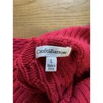 Croft & Barrow  Women Red Cable-Knit Sweater Turtleneck Size Large Winter Office‎ Photo 2