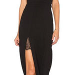 Lovers + Friends Lovers‎ and Friends Black Cordoba Maxi Dress Leg Slit Lace Trim, Size XS Photo 0